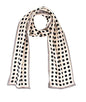100% Silk Scarf for Women 59”*6.3” Long Shawls for Headscarf and Neck- Oblong Hair Wraps with Gift Packed - color: Polka Dots