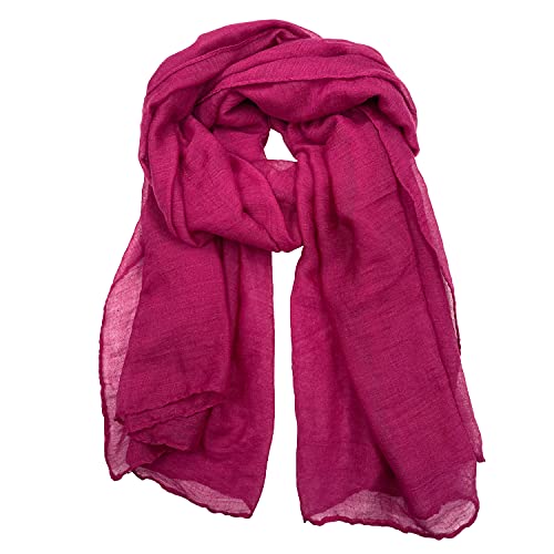 Women's Cotton Scarves Lady Light Soft Fashion Solid Scarf Wrap Shawl - color: Purple