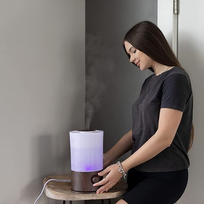 BlueHills Premium 2000 ML XL Essential Oil Diffuser Aromatherapy Humidifier for Large Room Home 40 Hour Run Huge Coverage Area 2 Liter Extra Large Capacity Diffuser High Mist Dark Wood Grain E003 - color: Dark Wood Grain