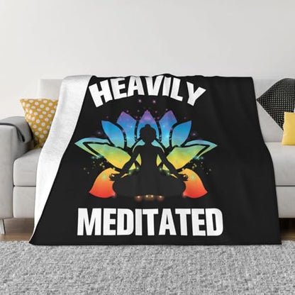 Buddha Buddhism Heavily Meditated Yoga Premium Fleece Blanket, Ultra-Soft Plush Throw Blanket, Warm Cozy Fleece Blanket for Bed, Couch & Travel 40"x30"