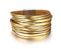 Fesciory Leather Wrap Bracelets for Women, Boho Leopard Multi-Layer Crystal Beads Cuff Bracelet Jewelry - color: B14:Short Gold1