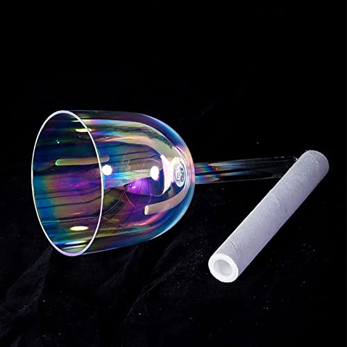 Hand-held Colourful Clear Crystal Singing Bowl With Heavy Duty Carrying Case, Professional Sound Healing Instrument for Yoga Meditation Zen (Color : 8Inch F3) - color: 8Inch F3