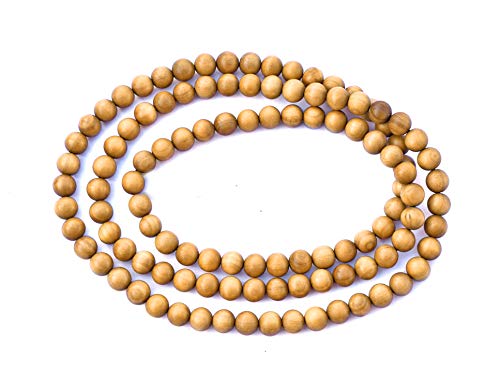 Sandalwood Bracelet for Women Men Buddhist Prayer Strand Chandan Bracelet Handmade Stretchable Elastic Sandalwood Beaded Wristbands for Yoga Meditation - style: 108 Beads 6mm Bracelet