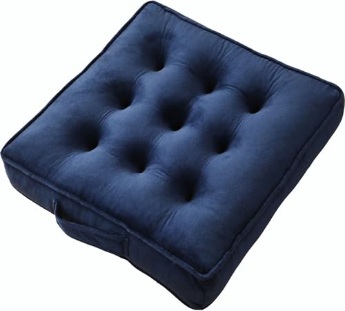 Square Meditation Floor Pillows with Handle, Seat Cushions for Adults, Thicken Crystal Velvet Seat Cushion with Pearl Cotton Filling for Yoga Living Room Balcony Outdoor Tatami(I,45X45X8CM/18X18X3IN) - color: I, size: 45X45X8CM/18X18X3IN