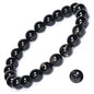 8mm Natural Gemstone Stretch Bracelet, Handmade Unisex Crystal Bracelets for Meditation, Yoga, Spiritual Healing & Positive Energy - color: Black Tourmaline