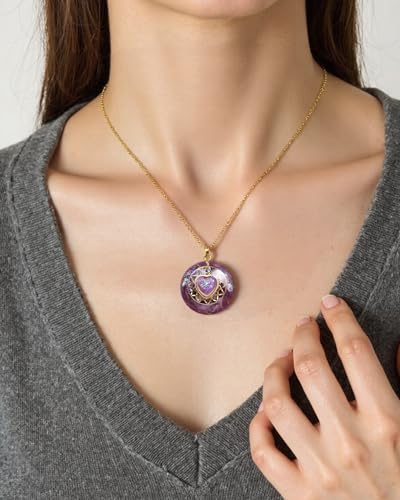 Day Day Up Orgone Pendant Heart Energy Necklace - Healing Crystal Necklaces For Women With Reiki Quartz Gemstones - Fashion Jewelry