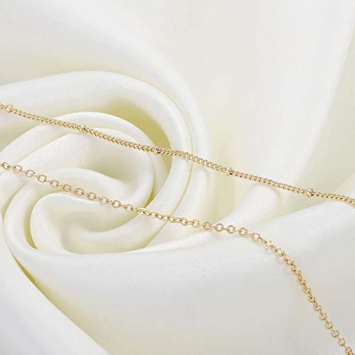 Dainty Gold Bracelets for Women, 14K Gold Plated Adjustable Layered Beads Bracelet Cute Evil Eye Oval Chain Pearl Bar Turtle Gold Bracelets for Women Jewelry