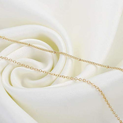 Dainty Gold Bracelets for Women, 14K Gold Plated Adjustable Layered Beads Bracelet Cute Evil Eye Oval Chain Pearl Bar Turtle Gold Bracelets for Women Jewelry