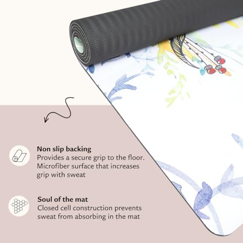 Shakti Warrior TPE Yoga Mat - Artist Designed, Premium eco friendly mats, Non Slip, Non toxic, Great For Regular & Hot Yoga, Pilates and Workouts (72 inch x 24 inch x 6mm thick) - color: Dreamcatcher
