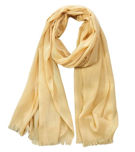 Women's Cotton Scarves Lady Light Soft Fashion Solid Scarf Wrap Shawl - color: Beige Color