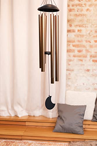 Moon Meditation Chimes for Relaxing Sound Healing, 2-YEAR WARRANTY - color: Bronze, size: Large, style: Set
