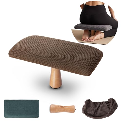 Meditation Bench - Yoga Bench,Wooden Zen Meditation Stool Kneeling Bench for Mindfulness Practice Tea Ceremony and Relaxation Ergonomic Design for Comfort and Support Househol (Brown) - color: Brown
