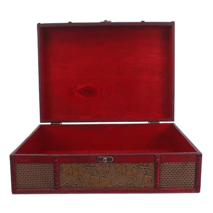 Cabilock Memory Box Wooden Desktop Storage Boxes Wood Treasure Box for Books Jewelry Document Box without Lock (Lotus) Storage Boxes Decorative