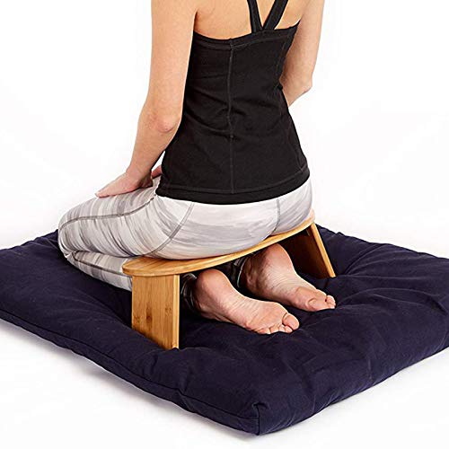 Portable Meditation Bench Foldable Kneeling Chair, Meditation Seat Meditation Stool Yoga Stool from Bamboo with Travel Bag