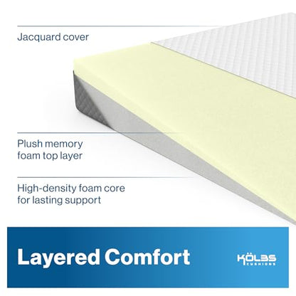 Kolbs Bed Wedge Pillow for Sleep Apnea, FSA Eligible Acid Reflux, and Back Pain Relief, with Chic Jacquard Cover - Headboard Wedges for Sleeping (5" Gentle Incline) - size: 5" Gentle Incline