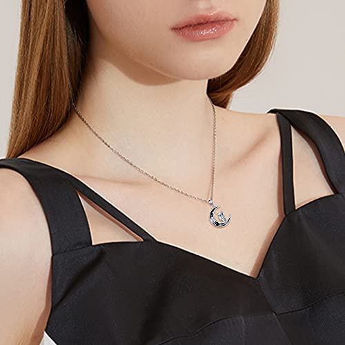 Sterling Silver Cute Animal Pendant Necklace Fox/Snake/Unicorn/Owl on Moon/Rabbit/Horse Necklace Jewelry for Women Mom Sister - style: highand cow-1