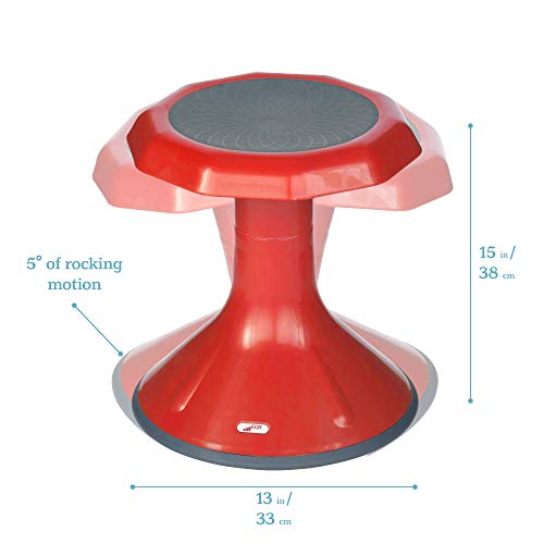 ECR4Kids ACE Active Core Engagement Wobble Stool, 15-Inch Seat Height, Flexible Seating, Red - color: Red