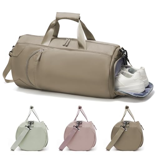 Gym Bag for Women And Mens with Shoe Compartment, Large Duffle Bag with Wet Pocket Carry-on Gym Duffle Bag for Travel and Sports Weekender Overnight Workout Bag Brown - color: I1-Dark Brown