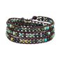 Women Boho Handmade Natural Stone Crystal Leather Bead Wrap Bracelets Collection - style: 4mm African Turquoise 3W