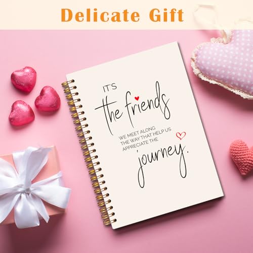 JINYO Gifts for Friends Notebook, Friendship Gifts for Women Friends Journal, BFF Bestie Soul Sister Gift for Women Spiral Notebook 5.5x8.3 Inch - color: white Friendship Notebook