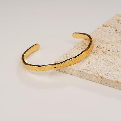Sylph Gold Bracelets for Women, Chunky Bangle Bracelet Open Cuff/Teardrop Bangles Hypoallergenic Dainty Minimalist Jewelry for Everyday Wear - style: Gold Cuff