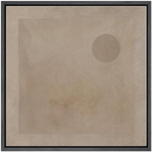 SIGNWIN Framed Canvas Print Wall Art Retro Geometric Grunge Landscape Abstract Shapes Illustrations Modern Art Decorative Relax/Zen Nordic for Living Room, Bedroom, Office - 16"x16" Black - color: Ab17-2207-m10, size: 16"L x 16"W