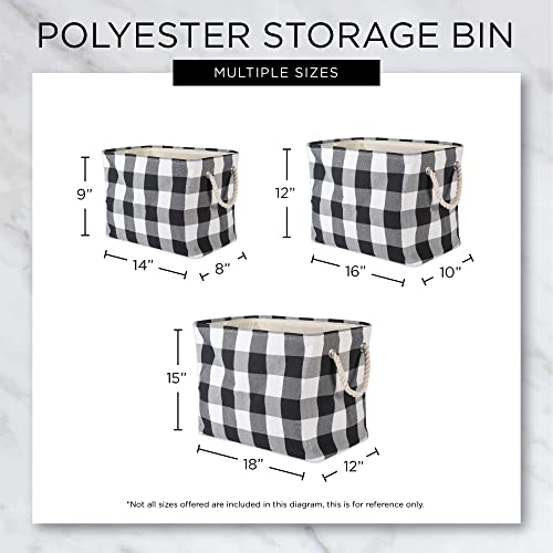 DII Polyester Container with Handles, Ikat Storage Bin, Medium, Mineral Gray - color: Mineral Gray, size: Medium