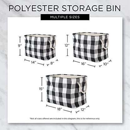 DII Polyester Container with Handles, Ikat Storage Bin, Medium, Mineral Gray - color: Mineral Gray, size: Medium