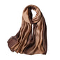 WINCESS.YU Women Gradient Scarf Long Shawls and Wraps Fashion Plain Pashmina Formal Scarf - color: Coffee Gradient