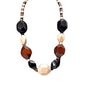 COLORFUL BLING Ethnic Natural Wood Beads Necklace for Men Women Africa Wooden Chain Chunky Strand Necklace Statement Hip Hop Jewelry - color: mix brown black