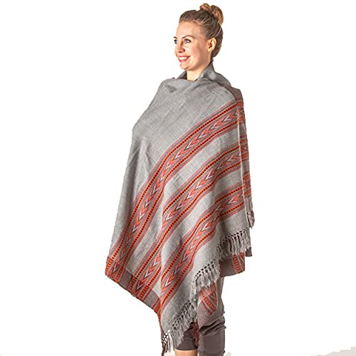 Meditation Shawl – Unisex Prayer Wrap, Large Scarf & Yoga Blanket – Soft, Lightweight & Multipurpose - color: Light Grey