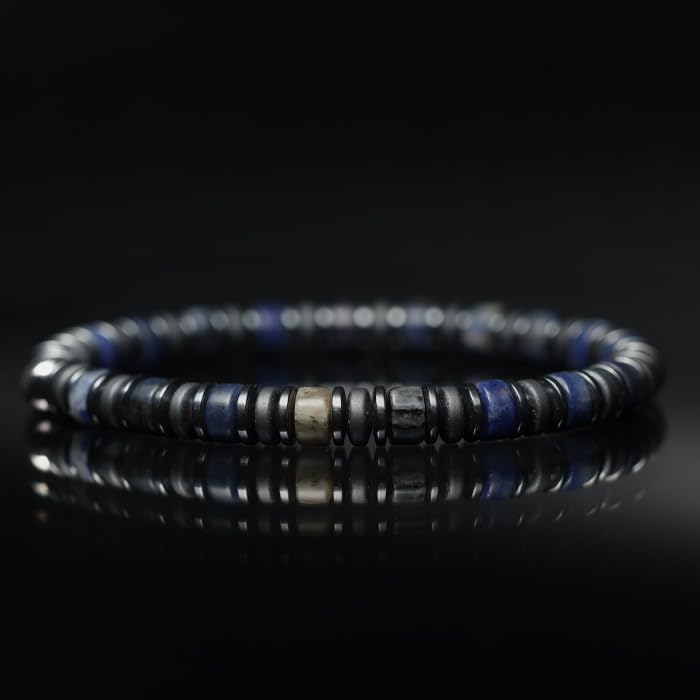 Tigranes Premium Natural Stone Bracelet Collection – Handmade Gemstone Jewelry in Luxury Branded Gift Box - style: Sodalite