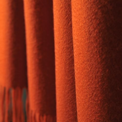 CUDDLE DREAMS Premium Cashmere Throw Blanket with Fringe, Luxuriously Soft (Persimmon) - color: Persimmon