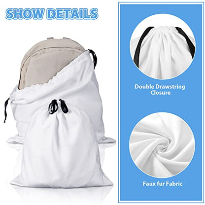 10 Pcs Dust Cover Bags Large Cotton Breathable Bags Dustproof Drawstring Storage Bag for Shoes Purses Handbags Travel Packing Luggage Organizer Home Storage, 2 Sizes