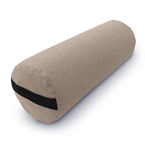 Bean Products Yoga Bolster - Made In The USA With Eco Friendly Materials - Round or Rectangular Support Cushions That Elevate Your Practice - Organic Hemp Cover - color: Natural, size: Round