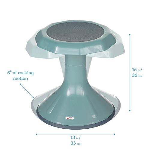 ECR4Kids ACE Active Core Engagement Wobble Stool, 15-Inch Seat Height, Flexible Seating, Seafoam - color: Seafoam