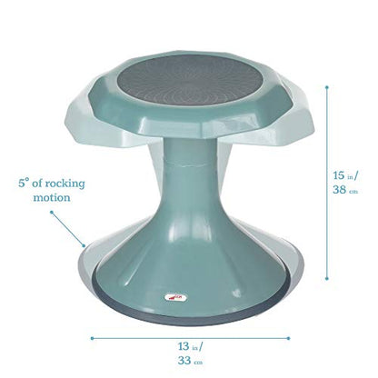 ECR4Kids ACE Active Core Engagement Wobble Stool, 15-Inch Seat Height, Flexible Seating, Seafoam - color: Seafoam