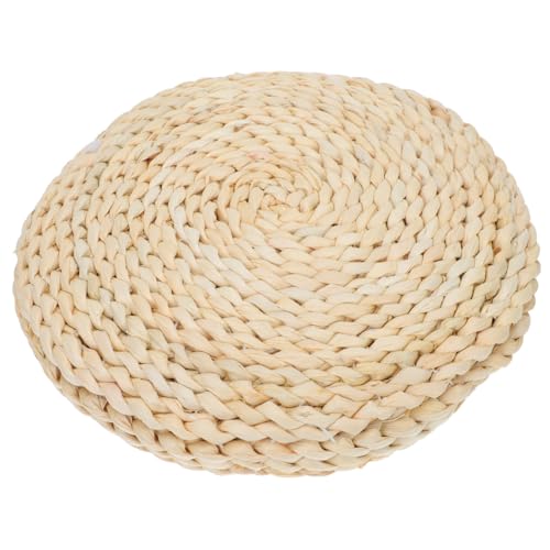 1Pc Thicken Woven Meditation Mat Round Corn Husk Cushion for Yoga Meditating Comfortable and Floor Pad Chic Design for Home Use