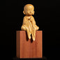 Meditation Monk Boxwood Solid Wood Feng Shui Desk Sculpture Home Decoration