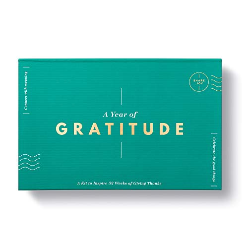 A Year of Gratitude Card Kit by Compendium - A Gratitude Note Card Kit to Inspire 52 Weeks of Giving Thanks - color: Green & Cream: A Year of Gratitude