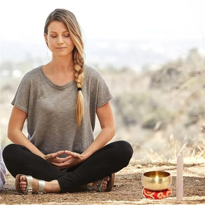 Tibetan Singing Bowl Meditation Set - Traditional Nepalese Bowl with Cushion & Mallet for Mindfulness, Relaxation, Stress Relief, Yoga & Zen - Ideal Spiritual Gift (20 cm Diameter) - size: Calibre 8.5cm