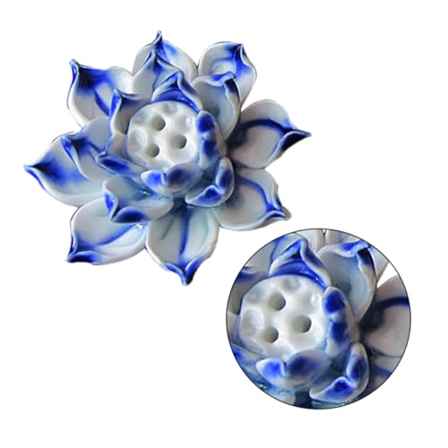 Ceramic Lotus Table Ornament Unique Home Accessory for Desk Bookshelf Decor Handmade Craft Tranquil Present for Friends and Colleagues