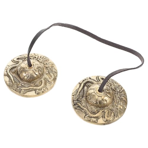 Tibetan Brass Meditation Tingsha Cymbals Embossed Spiritual Chime Bells for Yoga Relaxation and Mindfulness Percussion Instrument