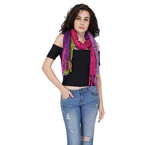 OMA Large OM Mantra Scarf Block Printed Wrap Prayer Shawl For Yoga & Meditation - Premium Quality BRAND