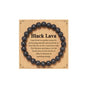 Healing Crystal Bracelet for Women, Natural Stone Beaded Healing Crystal Bracelet Triple Protection Stress Relief Beads Jewelry Birthday Gifts Jewelry for Her - style: Black Lava