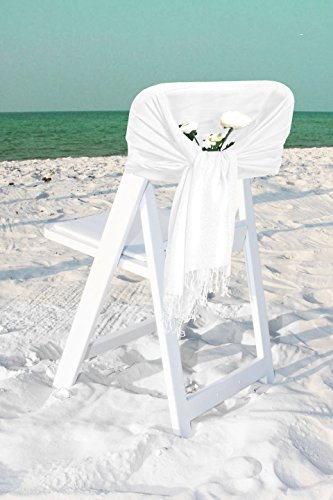 Sakkas Large Soft Silky Pashmina Shawl Wrap Scarf in Solid Colors - color: Off-white