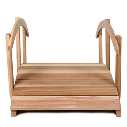All Things Cedar FB96-R Garden Bridge with Side Rails | 8-Ft Cedar Wood Bridge for Gardens, Backyards & Streams | Easy to Assemble & Made from Untreated Western Red Cedar | 94x38x36 - size: 8-Ft Bridge & Rails