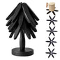 Natural Foldable Black Walnut Wooden Trivet Set - 4 Trivets + 1 Stand for Hot Dishes, Pot, Bowl, Teapot, Hot Pot Holders (Black) - color: Black