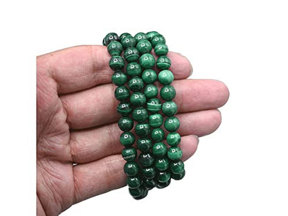 Amazing Gemstone Malachite Mala Beads - 108 Prayer Beads for Meditation and Mindfulness Practice, Handcrafted Mala Beads with Natural Gemstones for Spiritual Healing and Relaxation (Plain) - color: Malachite (Original), style: Plain