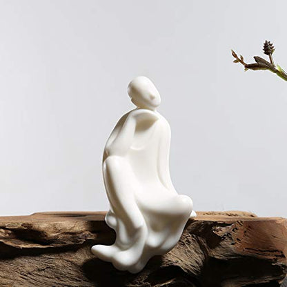 KJYHXX White Ceramic Little Monk Furniture Handmade Home Deco Creative Gift (Tranquillity) - color: Tranquillity